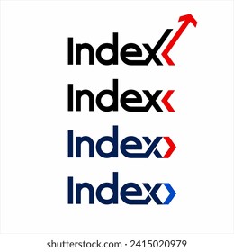 Design the word "Index" with four design style options. Vector illustration.