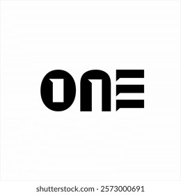 Design the word "One" with the number element 1.
