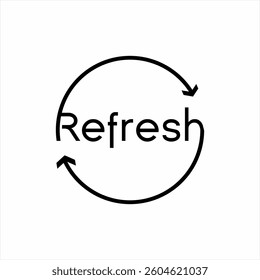 Design the word "Refresh" with arrows on the letters R and H.