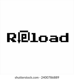 Design of the word "Reload" with a rotating arrow on the letter E.