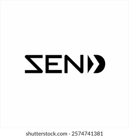 Design the word "Send" with the concept of a sent symbol on the letter D.