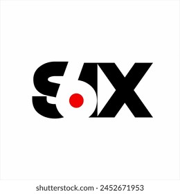 Design the word six with the number 6 in the negative space.