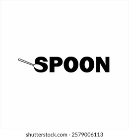 Design the word spoon with the spoon symbol on the letter S.