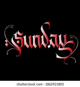 design the word "SUNDAY" for text design