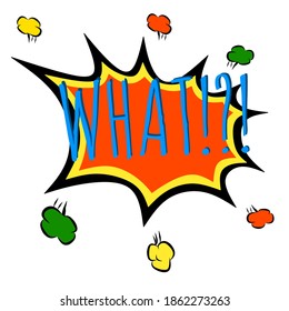 the design word "WHAT!?!" and a surprising background.