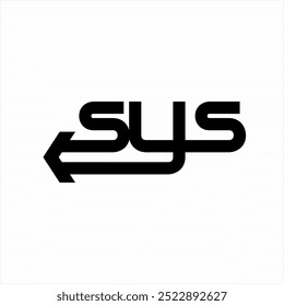 Diseña la palabra "Sys" con una flecha hacia atrás.