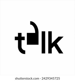 Design the word "talk" with quotation marks on the letter A.