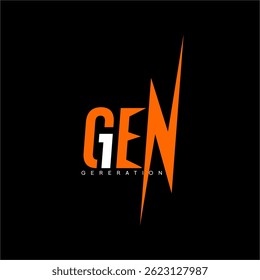Design the words "Gen Z Generation" with the number 1 on the letter G.