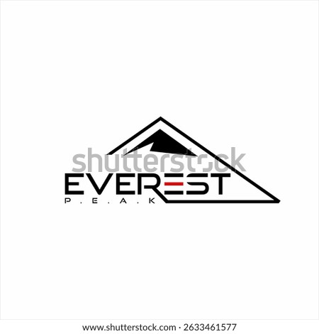 The design of the words "Peak Everest" is simple and elegant.
