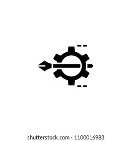 Design work black icon concept. Design work flat  vector symbol, sign, illustration.
