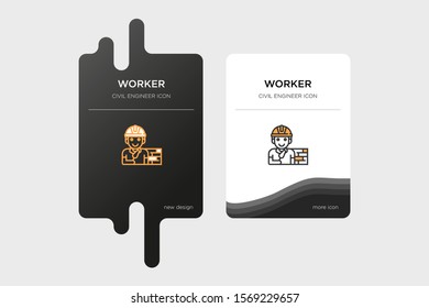 Design worker icons on light and dark backgrounds. made for civil engineer icons