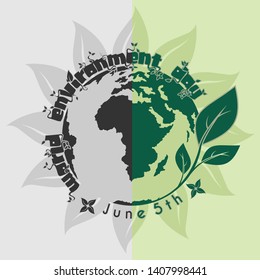 Design for World Environment Day with Globe Vector