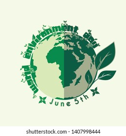 Design for World Environment Day with Globe Vector