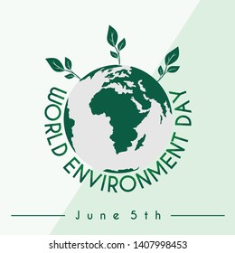 Design for World Environment Day with Globe Vector