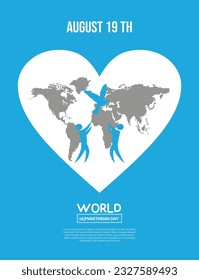 Design for World Humanitarian Day, Peace Day, World Heart Day, World Day etc.
