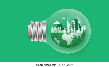 Design for world invironment banner, with city and garden, save the planet and energy concept, paper illustration, and 3d paper.Earth Green City World Environment Day Ecology Protection