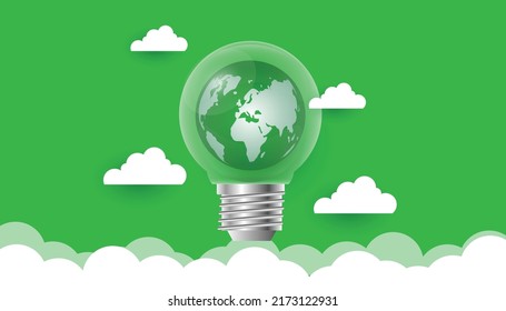 Design for world invironment banner, with city and garden, save the planet and energy concept, paper illustration, and 3d paper.Earth Green City World Environment Day Ecology Protection