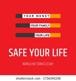 Design For World No Tobacco Day. Save Youth Generation. Protecting Youth From Industry Manipulation And Preventing Them From Tobacco And Nicotine Use 