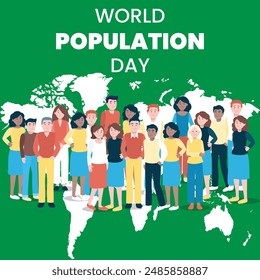 Design for world population day. 11 July world population day concept for poster banner, vector illustration