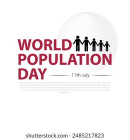 Design for world population day. flat world population day concept for poster banner, vector illustration
