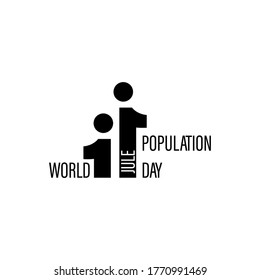 Design for World Population day Greeting-11 july. typography logo, Vector illustration, banner or poster