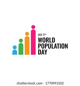 Design for World Population day Greeting-11 july. typography logo, Vector illustration, banner or poster
