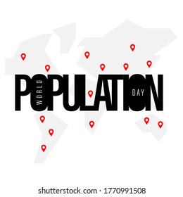 Design for World Population day Greeting-11 july. typography logo, Vector illustration, banner or poster