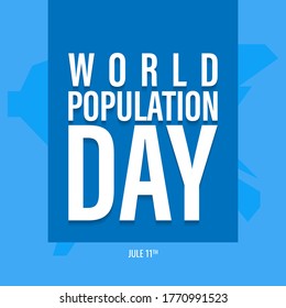 Design for World Population day Greeting-11 july. typography logo, Vector illustration, banner or poster