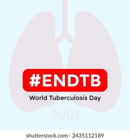 Diseño para el Día Mundial de la Tuberculosis que también llamó TB, 24 de marzo en formato de ilustración vectorial