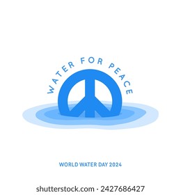 Diseño para el día mundial del agua con el tema del agua para la paz 2024