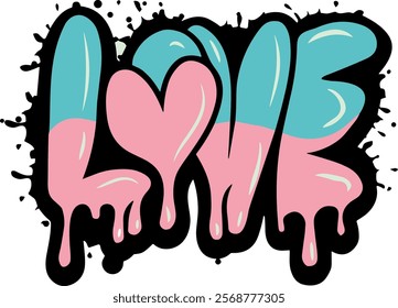 Design writing love in graffiti