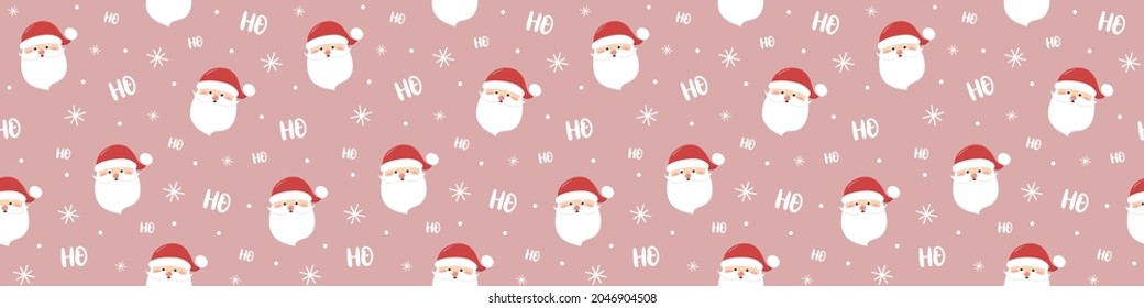 Design of Xmas pattern with Santa Claus. Christmas concept. Banner. Vector
