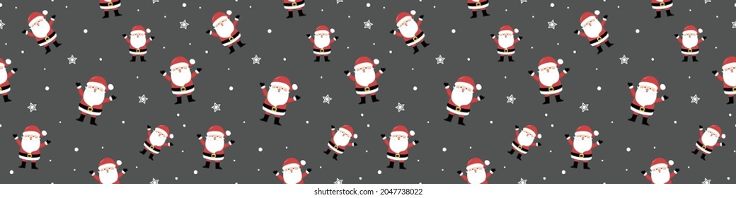 Design des Weihnachtsmusters mit dem Weihnachtsmann. Weihnachtskonzept. Banner. Vektorgrafik