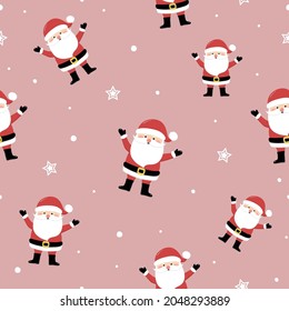 Design of Xmas pattern with Santa Claus. Christmas concept. Vector