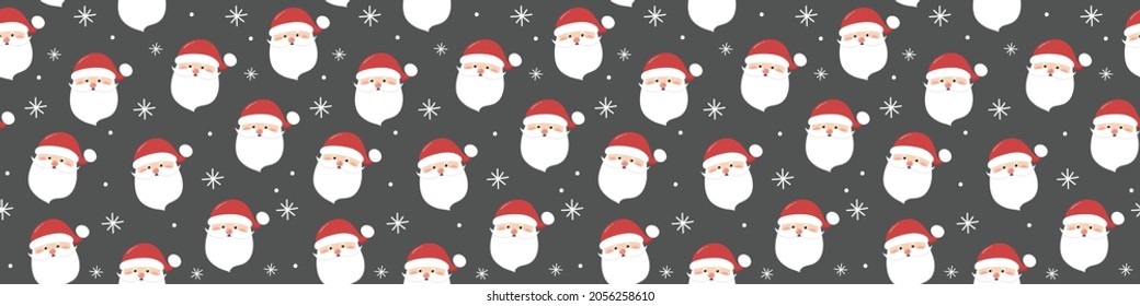 Design of Xmas pattern with Santa Claus. Christmas concept. Banner. Vector