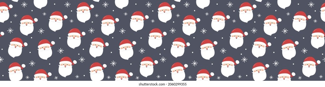 Design of Xmas pattern with Santa Claus. Christmas concept. Banner. Vector