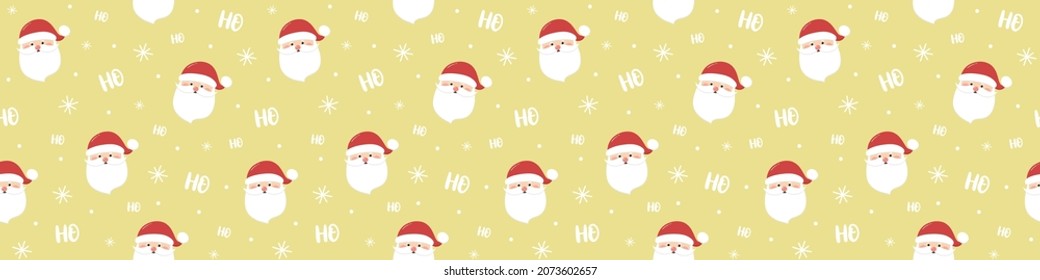 Design of Xmas pattern with Santa Claus. Christmas concept. Banner. Vector