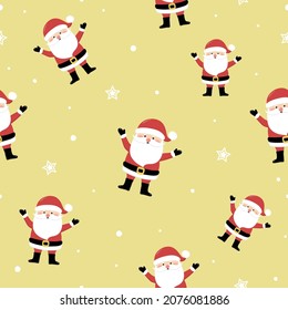 Design of Xmas pattern with Santa Claus. Christmas concept. Vector
