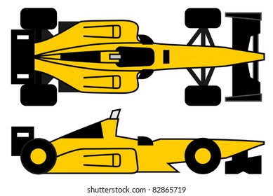 Design of yellow racing car