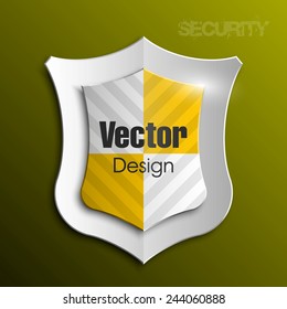 Design yellow shield Origami vector banner