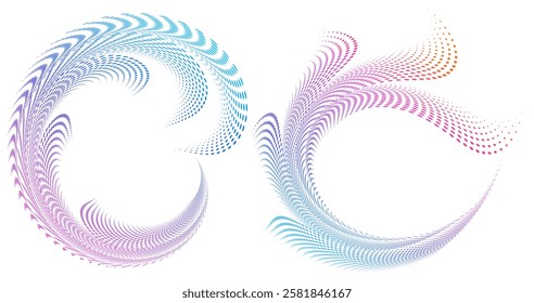 Design for Yoga, Wellness, Relaxation, Healthy Lifestyle, Fitness for Web-design, Banner, Brochure. Icon, Logo, and Background made of Circular Dots, Lines, and Spirals. Holiday Vector Illustration