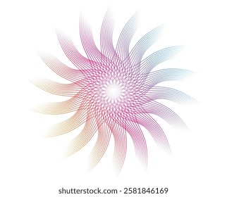 Design for Yoga, Wellness, Relaxation, Healthy Lifestyle, Fitness for Web-design, Banner, Brochure. Icon, Logo, and Background made of Circular Dots, Lines, and Spirals. Holiday Vector Illustration
