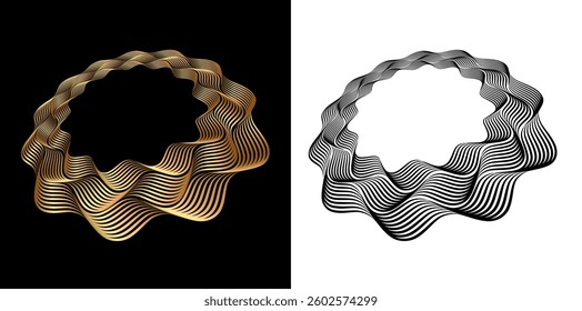 Design for Yoga, Wellness, Relaxation, Healthy Lifestyle, Organic for Web-design, Presentation, Banner, package. Icon, Logo, and Background made of Circular Dots, Lines, and Spirals. Patterns Vector