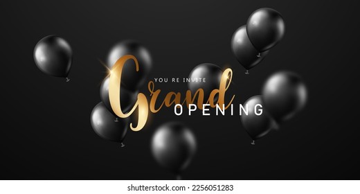 design your opening card with balloon business banner template vector illustration
