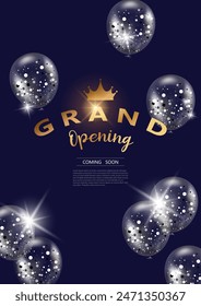Design your opening card with balloons. Beautiful business sign vector illustration