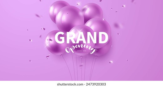 Design your opening card with balloons. Beautiful business sign template vector illustration