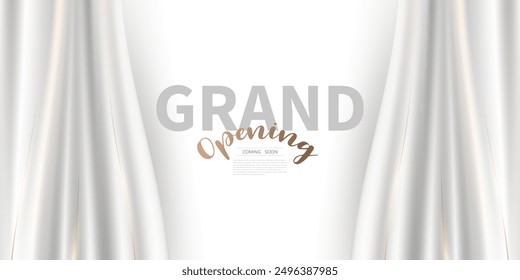 Design your opening card with curtains. Beautiful business sign template vector illustration