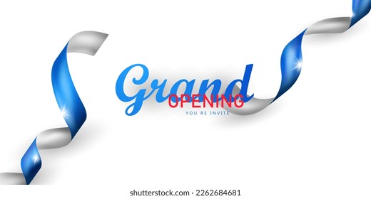 Design your opening card with an elegant ribbon. business banner template vector illustration