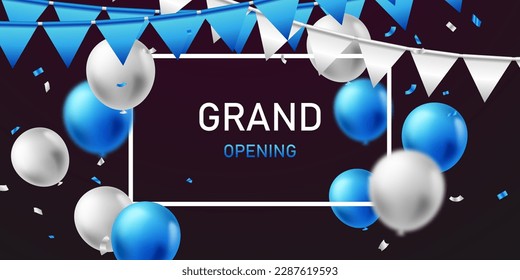 Design your opening card with elegant balloons. business banner template vector illustration