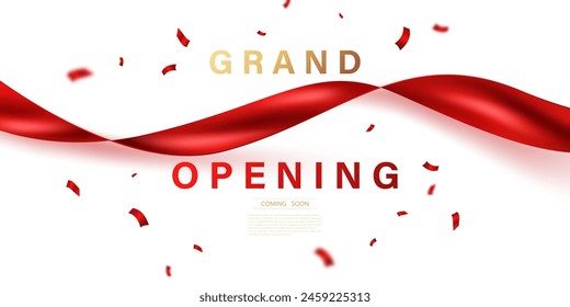 Design your opening card with ribbon. Vector illustration Beautiful business banner template